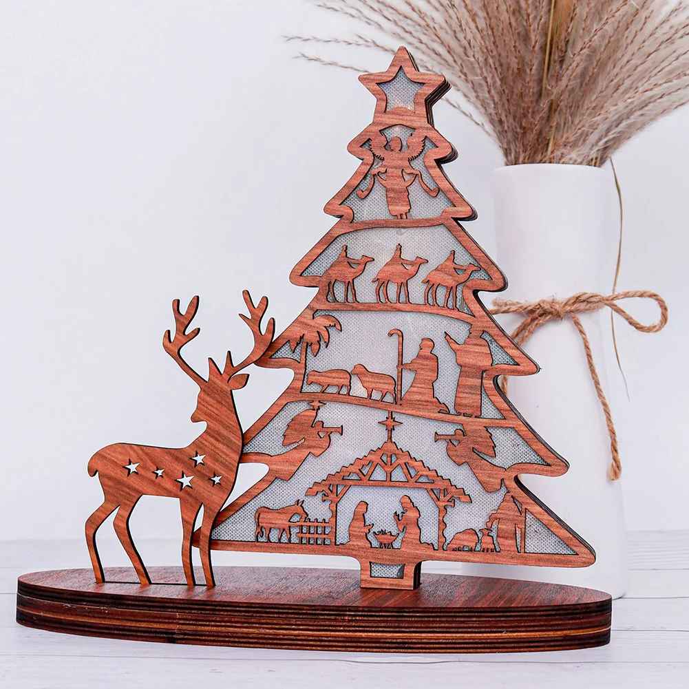 Simple Easter Tree, Nativity Scene Christmas Ornaments, Ornament With Light, Wear-Resistance Christmas Decor DCLAF24